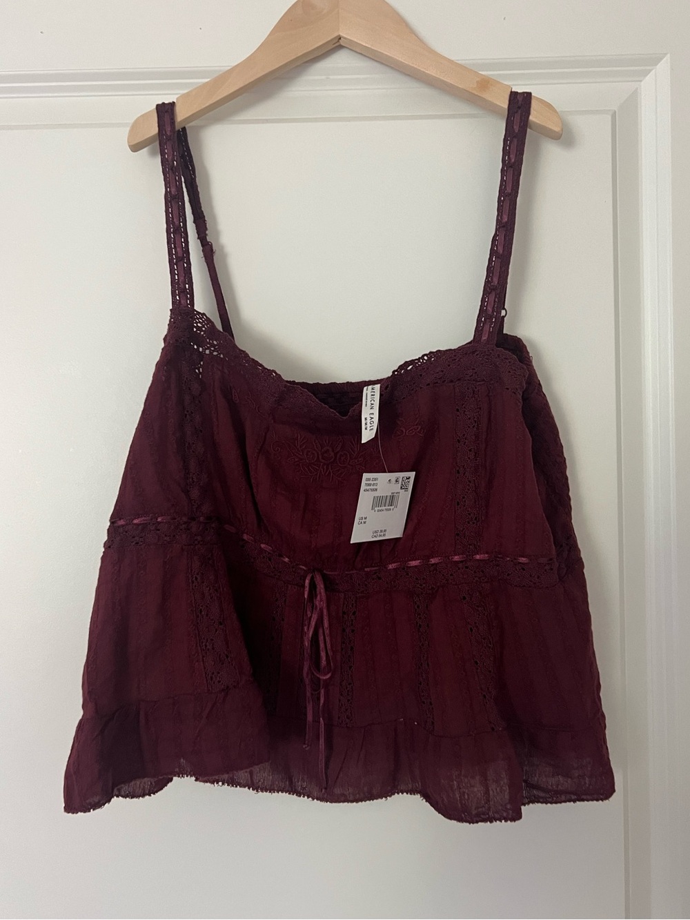 American Eagle Lace Cami Burgundy
